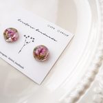 ハンドメイド no.14 ピンクスターチスの 押し花 ピアス イヤリング