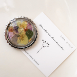 ハンドメイド　押し花ぎっしり　イエロー系　スマホリング/バンカーリング