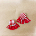 フリンジたっぷりくるみボタンピアス