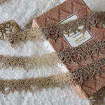 1m ロココ調 花 フラワー 金糸 刺繍 レース ブレード ゴールド BK210117 ハンドメイド 手芸 素材