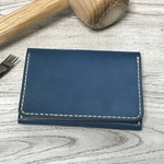 【再販】本革カード・名刺ケース　ネイビー（ハンドメイド）