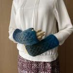 モヘア混ウールの指なし手袋