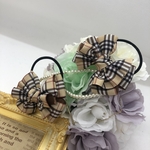 ラスト1点💖traditionalなタータンチェック柄♡フリルminiリボン2個set♡ flapping ribbon bymarinco