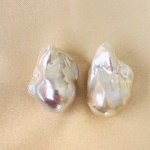 無穴　大粒　14kgf silver 　バロックパールピアス　イヤリング