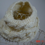 ☆彡生成り超極太のアラン模様のCowl Neck Warmer 