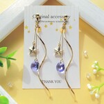 星とタンザナイトのピアス 