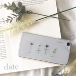 note blue - 植物標本 のような 押し花 スマホケース iPhone *。 date