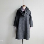 ウール　ドロップショルダーチュニックワンピ（スヌード付き）
