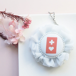 再販『色も選べる』ヘルプマーク　シフォンロゼット