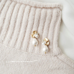 mini gold flower×sizukuゆらゆらパール ﾋﾟｱｽ（ｲﾔﾘﾝｸﾞ）#126