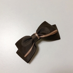  371◇ちょっぴりサテンなリボンバレッタ◇チョコレート色
