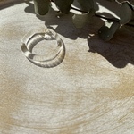 slim glass ring clear gold 約3号 a