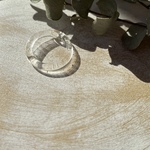 slim glass ring clear gold 約3号 b