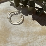 slim glass ring clear gold 約10号
