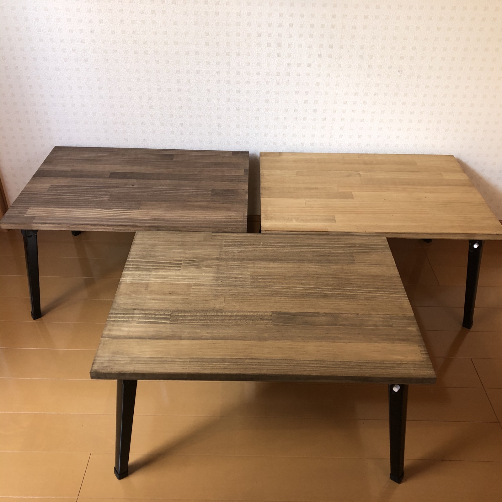 ウォルナット】超ミニ アンティーク風 折りたたみ式 ロー