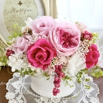 再販＊プリザーブドフラワー＊フランボアーズ＊プリザーブドフラワー　アレンジ＊結婚祝い＊クリアケースラッピング付き