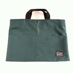35×25　小さめトートバッグ　5ポケット　撥水加工ナイロン　ディープグリーン　レッスンバッグ・お道具袋にも！ 名前タグ付き