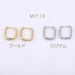 M7112-G  6個  フープピアス  長方形 16×22mm 3×【2ヶ】