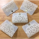 【感謝価格】マスクケース レース  アイボリーE♡ハンカチタオル対応 拭き＆洗いOK 仮置き ズレ防止♪