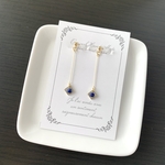 ラピスラズリのワイヤーイヤリング