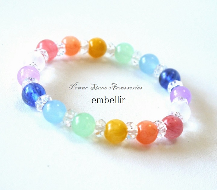 7色チャクラ&厄除け＊お守り＊7つの色と天然石パワーをつめこん