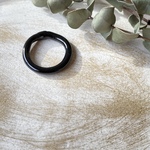 slim glass ring black 約8号
