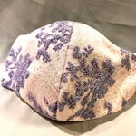 美しい！和柄さざれ×ラベンダー色花刺繍チュール地　立体型マスク　不織布内蔵　Lサイズ　レディース　中高生