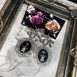十字架くまちゃんリボンシルバーピアス♡イヤリング　
