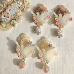 鳥のピアス　イヤリング　昭和レトロ　レトロ　レトロポップ　アンティーク　パステルカラー　