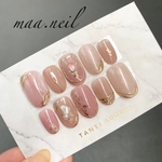 ピンクベージュニュアンスネイルチップ