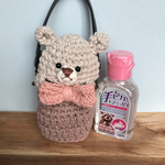 ハンドジェルホルダー　くまさん　ピンクリボン