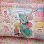 hana*ハンドメイド★パッチワークレトロアニマルぺたんこポーチ♪