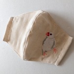【再販】白文鳥さんの国産4重ガーゼマスク