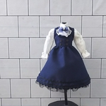 リカちゃん   ブラウスとジャンスカ(紺)のセット