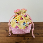 【SALE】ハニーチューン×ポンポンのコップ袋＊チェック黄色＊
