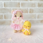ベージュのテディちゃんとヒヨコちゃん🐤set⭐︎pinocosmile⭐︎レトロアニマル