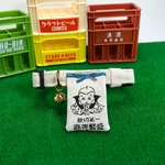 猫首輪 前掛け風  暖簾風 白 オリジナル  福助 ハンドメイド