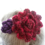 ハンドメイド毛糸のお花ヘアゴム・ヘアピンセット