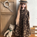 リカちゃん服＊冬のワンピース・花柄