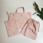 𖦊ັお得な入園入学3点セット 𖦊ັ さくらんぼ刺繍 𖦊ັ ピンクの入園入学に便利なセット