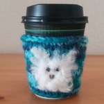 ふわふわワンコのカップスリーブ