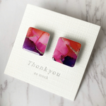 Pink×Purple▷アルコールインクアートのピアス/イヤリング