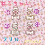 ねこちゃん♡全面刺繍お名前ワッペン♡フリル