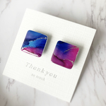 Blue×Purple▷アルコールインクアートのピアス/イヤリング