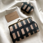 ☆送料込み☆<セット販売♩>通帳入れのミニがま口のセット✨sora check×letter of flower にて