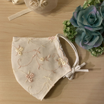 赤ちゃん使用の柔らかコットン「可愛い小花柄がキュートな太ゴムマスク」肌荒れ防止　ブライダル　ウエディング　おしゃれマスク
