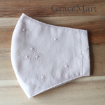 新作春色ペールピンクの刺繍マスク　小顔立体マスク