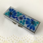 再販＊押し花のピルケース＊ブルーのオルラヤ