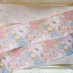 【8624】2m350円 38mm幅 グログランリボン 花柄 フラワー