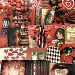 レッドのジャーナルペーパーセットB＊紙モノ＊コラージュ素材＊コラージュペーパー